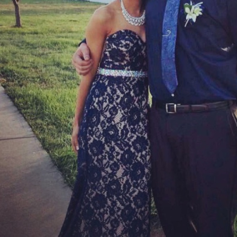 Navy blue prom dress